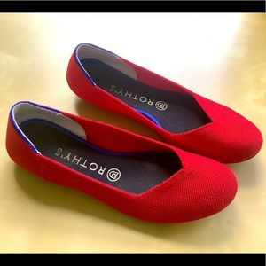 Rothy’s Cherry Red Rounded Toe Flats